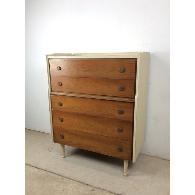 Mainline by Hooker Mid Century 5 Drawer Highboy Dresser From Mainline by Hooker For Sale - Image 4 of 18