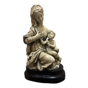 1970s Plaster Statue Madonna With Infant Jesus