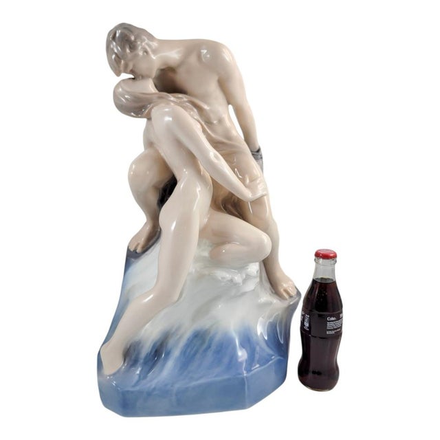 Nude Porcelain Wave and Rock Sculpture by Theodor Lundberg for Royal Copenhagen, Denmark, 1968 For Sale - Image 13 of 14