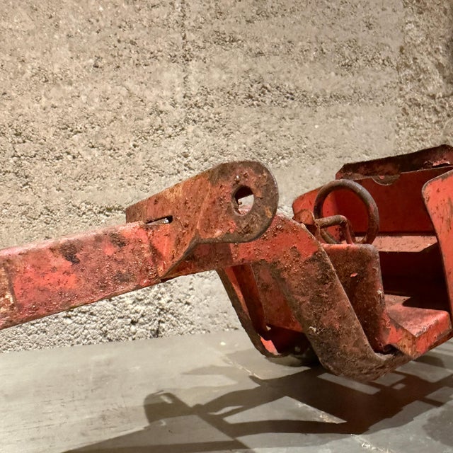 Mid-Century Modern Vintage 1940s–1950s Structo Pressed Steel Orange Road Grader Toy For Sale - Image 3 of 12