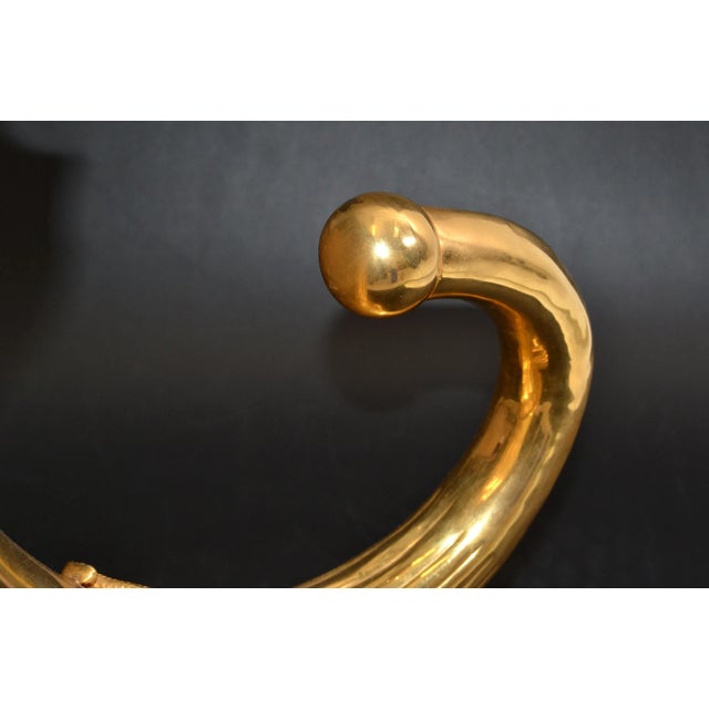 Art Italian Gilt Bronze Cornucopia Vase Sea Serpent Decoration 20th Century For Sale - Image 10 of 13