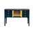 47" Black Wood Grain Pattern 6 Drawers Console Side Altar Table For Sale - Image 4 of 12