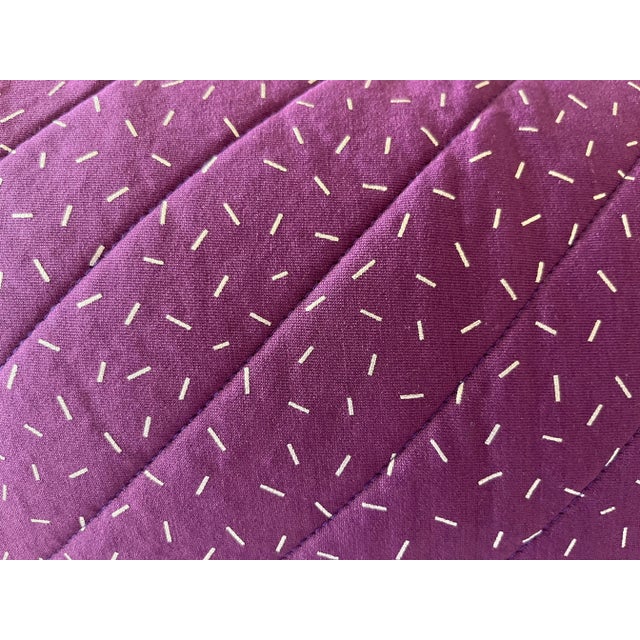 Pair of Purple Vintage Fabric Lumbar Pillow Covers For Sale - Image 9 of 10