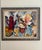 French 1990s Large Original Signed Oil Painting — Post-Cubist Figural Still Life — Ornate Silver Frame For Sale - Image 3 of 8
