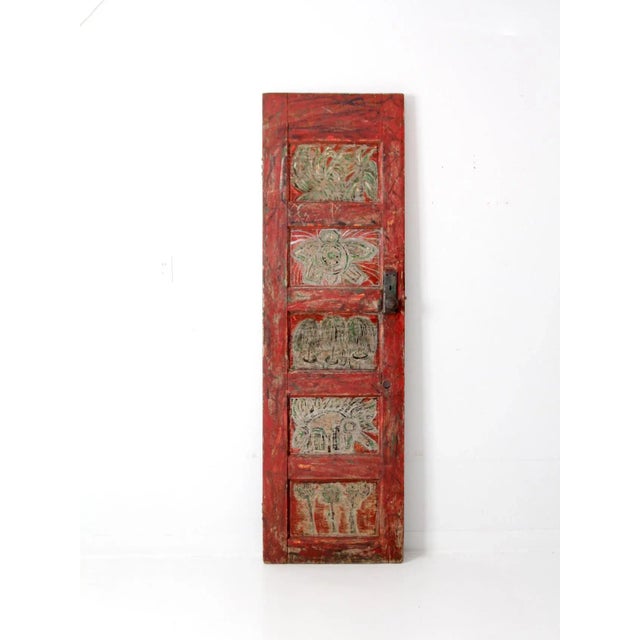 Wood Vintage Outsider Art Door For Sale - Image 7 of 12