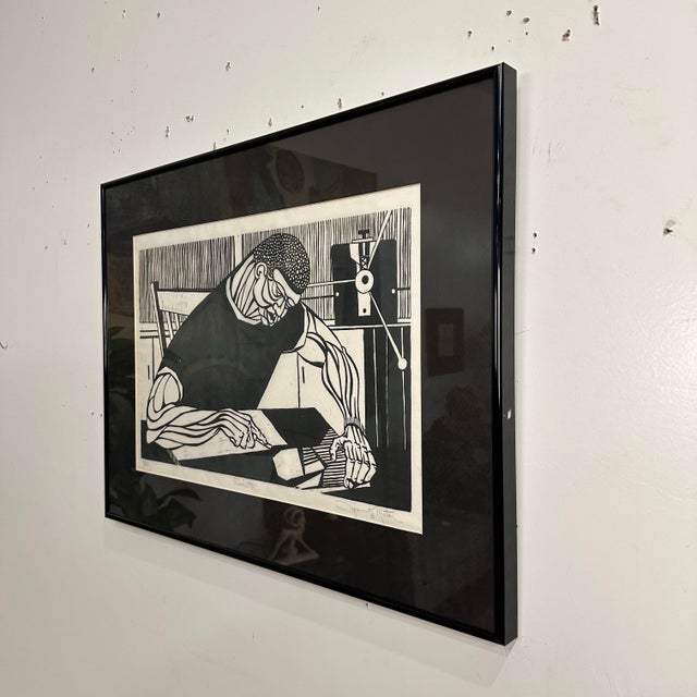James Mateer Relief Wood Cut Print "Wood Cutter" 7/25 For Sale - Image 9 of 12