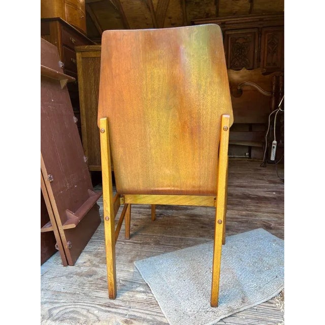 Set of 4 Lane First 1st Edition Arne Vodder Style Walnut and Vinyl Highback Dining Chairs For Sale - Image 11 of 13