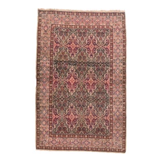 Antique Salmon Lavar Kerman Rug 4'8'' X 7'3'' For Sale