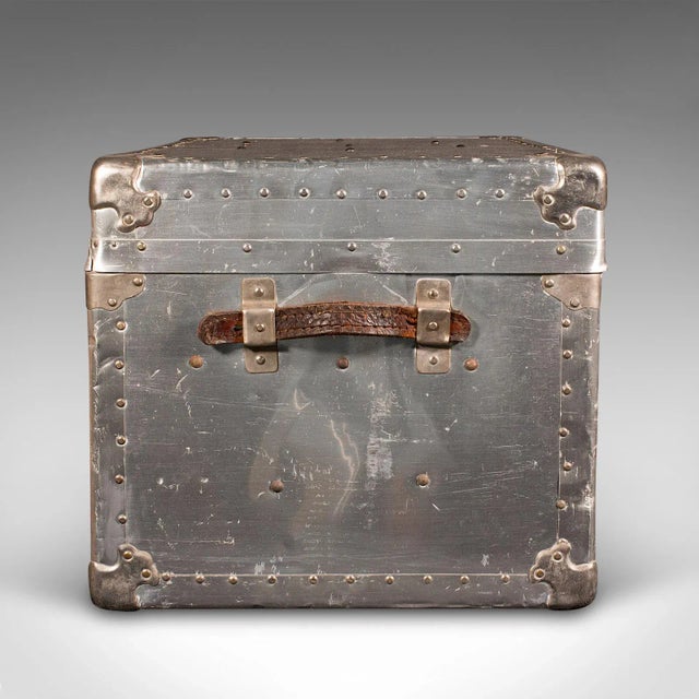 Early 20th Century 1910's Antique Shipping Trunk For Sale - Image 5 of 11