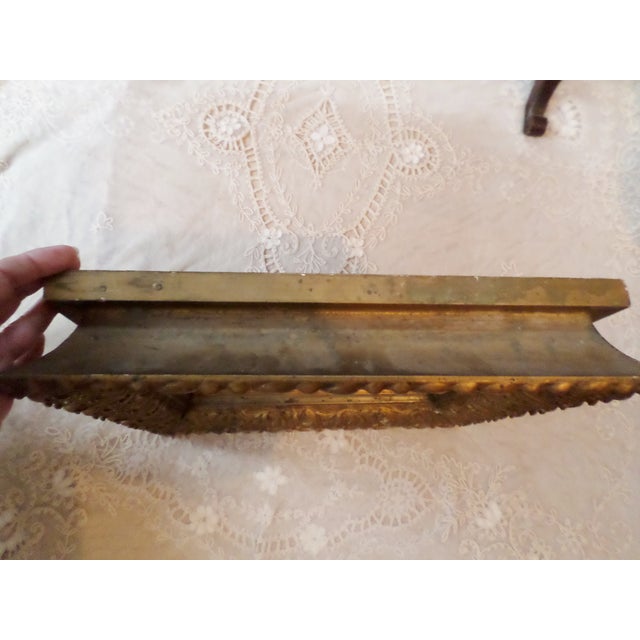 Wood Antique Flowers in Vase Oil on Board in Ornate Baroque Wood & Gesso Frame For Sale - Image 7 of 10