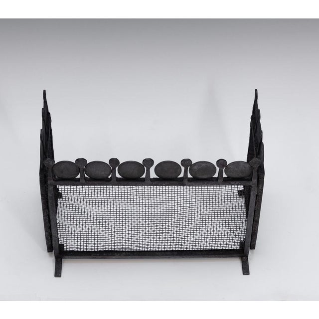 Low Mid-Century Swedish Sculptural Iron Fire Screen Sparke Guard after Bertil Vallien, 1970s For Sale - Image 6 of 14