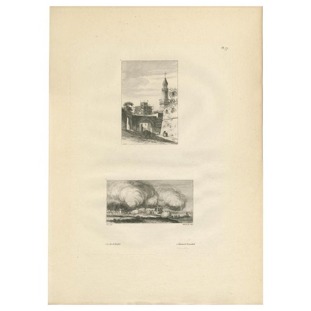 Dominique Baron Vivant Denon, Egyptian City Architecture with Tower, 1802, Engraving on Paper For Sale - Image 10 of 10