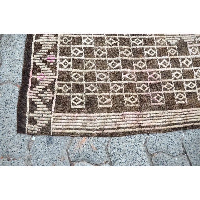 Camel Vintage Handmade Turkish Kilim Rug For Sale - Image 8 of 11