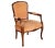 Art Nouveau Carved Walnut & Velvet Armchair For Sale - Image 5 of 5