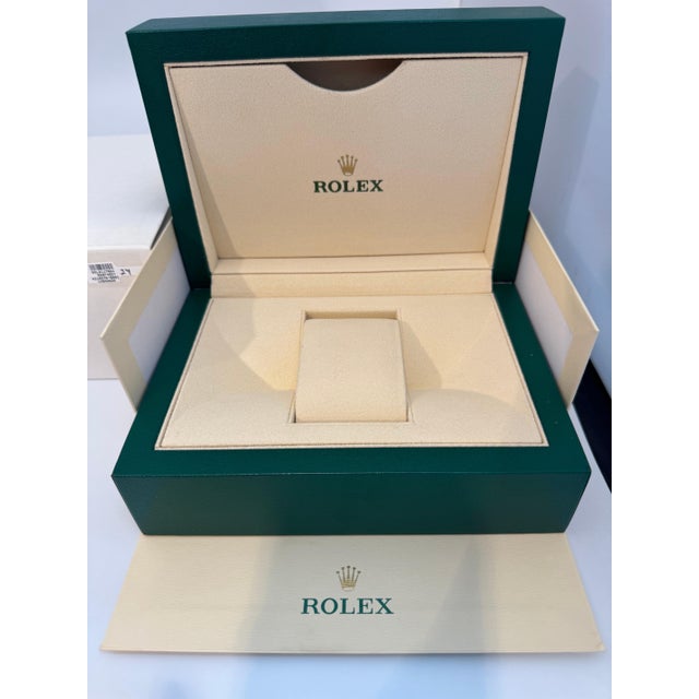 Wood Rolex Watch Box, New Creme Empty Acs. Oyster L Perpetual Sky Dweller Brand New For Sale - Image 7 of 18