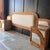 Vintage Bamboo Double Bed Headboard with Attached Mirrored Bedside Tables For Sale - Image 6 of 6