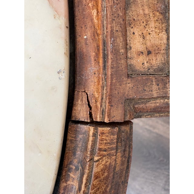 Wood Neoclassical Style Oval Marble Coffee Table For Sale - Image 7 of 11