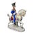 1918-1920 German Sitzendorf Porcelain Light Dragoons 1812 Military Officer on Horseback Figurine For Sale