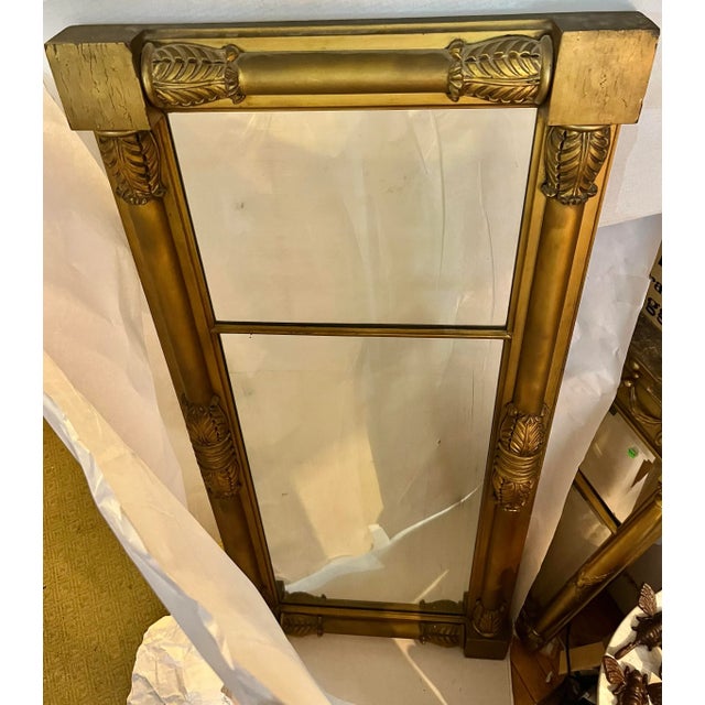 Boho Chic Vintage Large Vertical Gilt Mirror From Upstate New York For Sale - Image 3 of 11