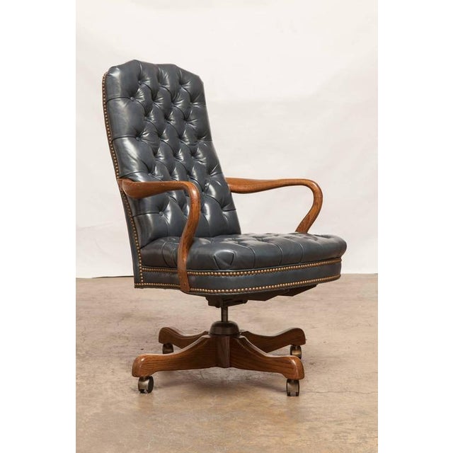 Schafer Brothers Tufted Leather Desk Chair Chairish