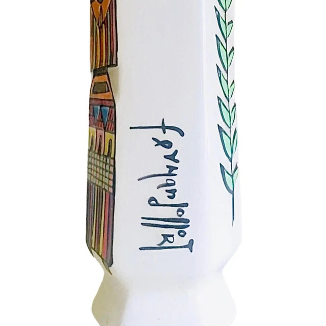 Ferdinand Llort Rare Vintage Mid Century Modern Colorful Hand Painted & Signed Folk Art Pottery Vase El Salvador For Sale - Image 11 of 12