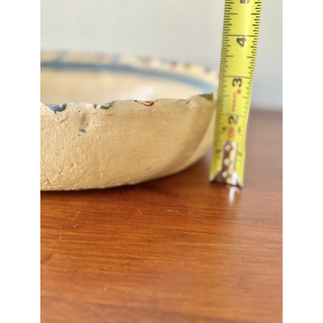Cream Vintage Tlaquepaque Mexican Large Bowl For Sale - Image 8 of 9