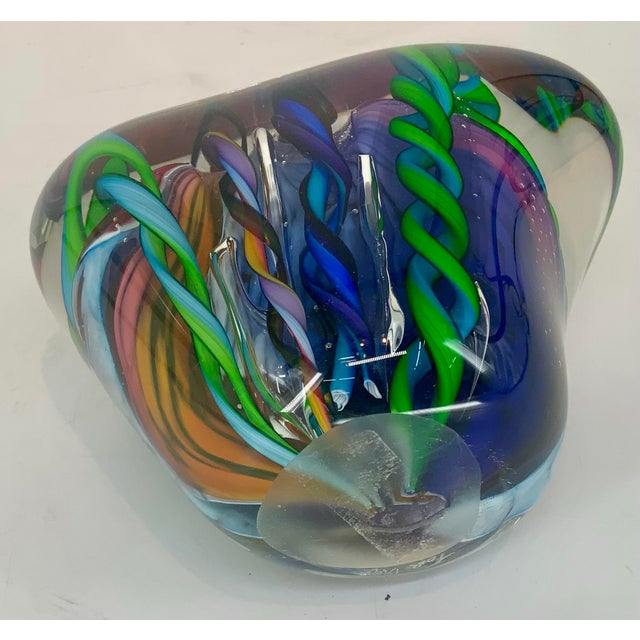 Large Hand Blown Glass Paperweight by Tom Bloyd For Sale - Image 11 of 12
