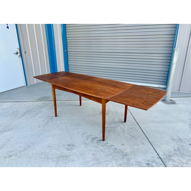 1960s Danish Modern Teak Extendable Dining Table For Sale - Image 9 of 11