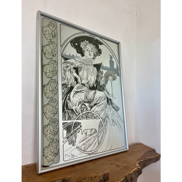 Beautiful mirror created by Art Nouveau master Alphonse Mucha (1860–1939) as the cover for the Christmas (Noël) 1903...