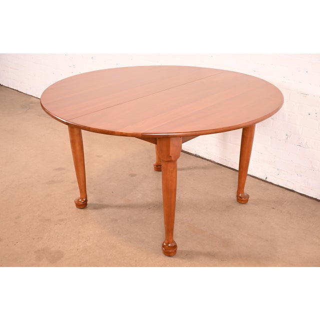 Brown L. & J. G. Stickley American Colonial Solid Cherry Wood Extension Dining Table | Newly Refinished For Sale - Image 8 of 15
