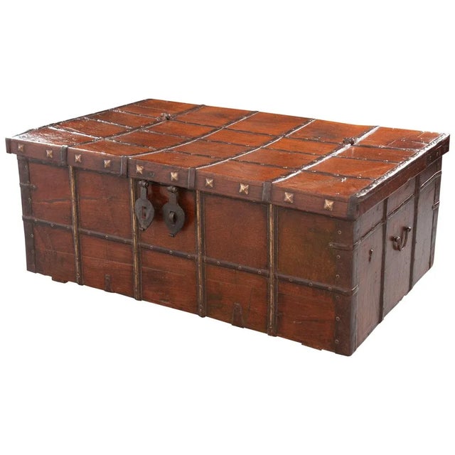 English 19th Century Teak and Iron-Framed Trunk For Sale - Image 13 of 13