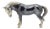 Vintage Italian Handmade Genuine Silver Saturno Branded Darkened Horse Figurine, 1980s For Sale