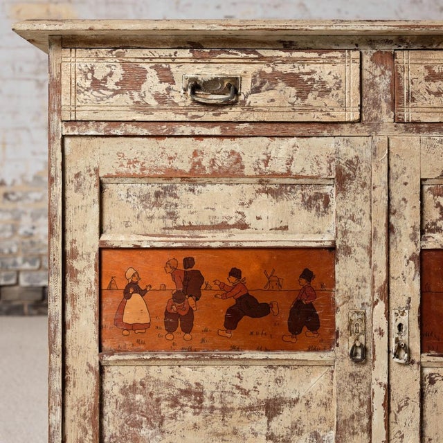 1950s French Oak Chest of Drawers With Bécassine Motif For Sale - Image 14 of 14