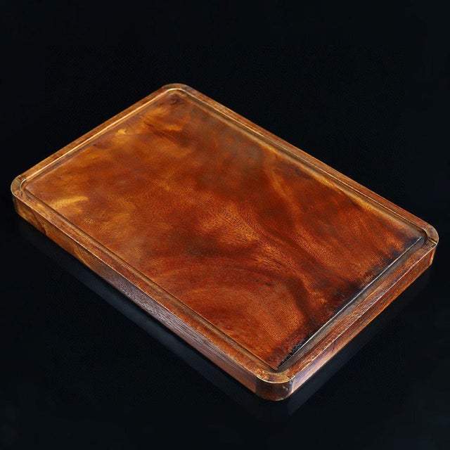 1990s Vintage Chinese Rosewood Tray With Mother of Pearl Bird & Flower Inlay For Sale - Image 5 of 9