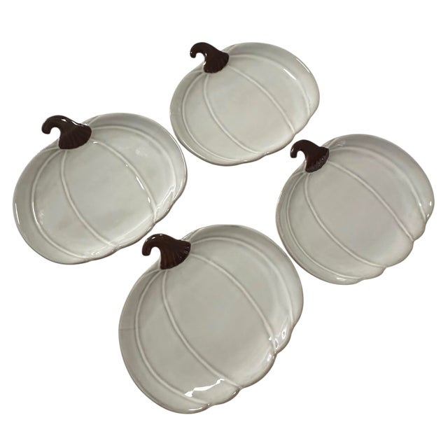 Vintage Crofton White Harvest Pumpkin Plates - A Set 4 For Sale In Birmingham - Image 6 of 12