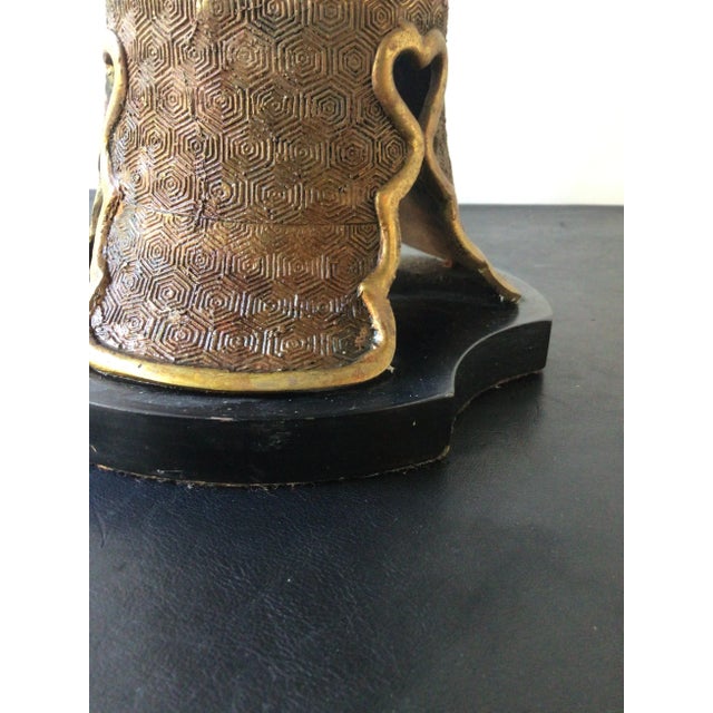 Bronze 1950s Bronze Asian James Mont Style Lamps - A Pair For Sale - Image 8 of 10