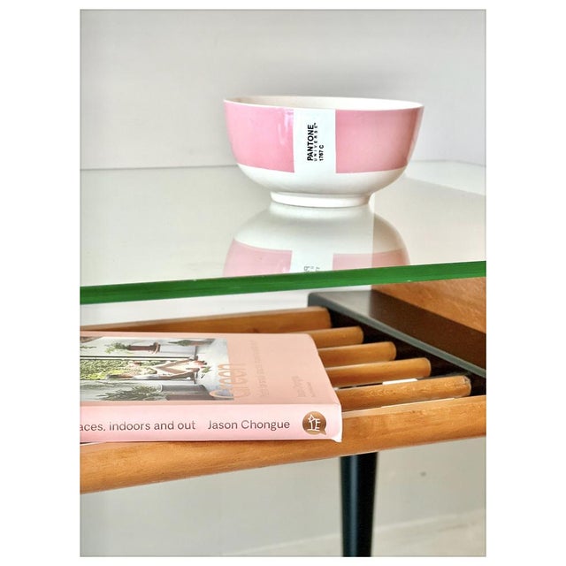 Vintage Mid-Century Wooden Side or Coffee Table with Glass Top For Sale - Image 10 of 18