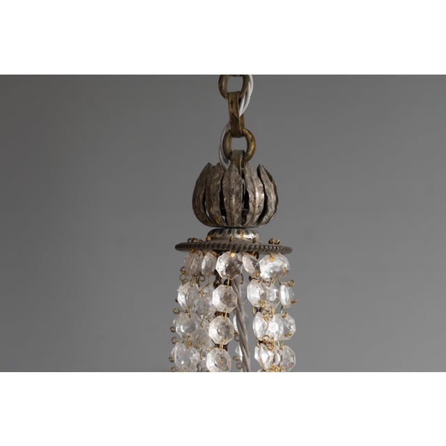 Small Antique Chandelier in Glass, 1900 For Sale - Image 6 of 7