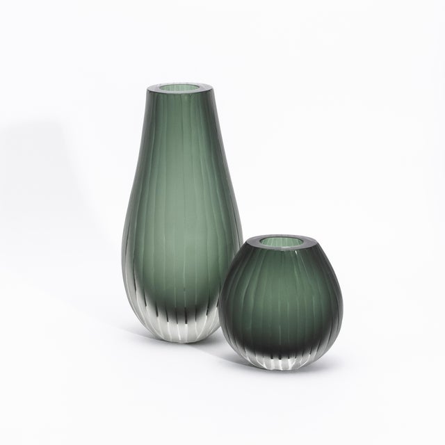 Hand-Blown Murano Supreme Vase in Eucalyptus Green For Sale - Image 12 of 12
