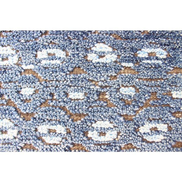 Keivan Woven Arts Modern Design Runner in Blue and Brown Tones 2'7 X 10 For Sale - Image 4 of 13