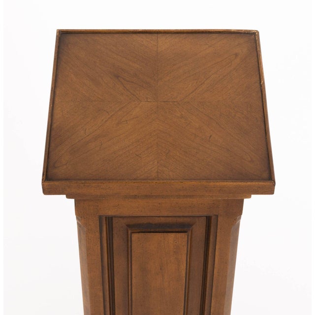 Neoclassical Style Walnut Pedestal Stand For Sale - Image 4 of 6