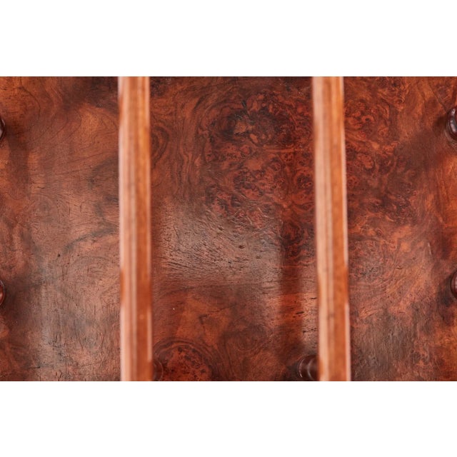 Large Antique Victorian Burr Walnut Magazine Rack For Sale - Image 3 of 9