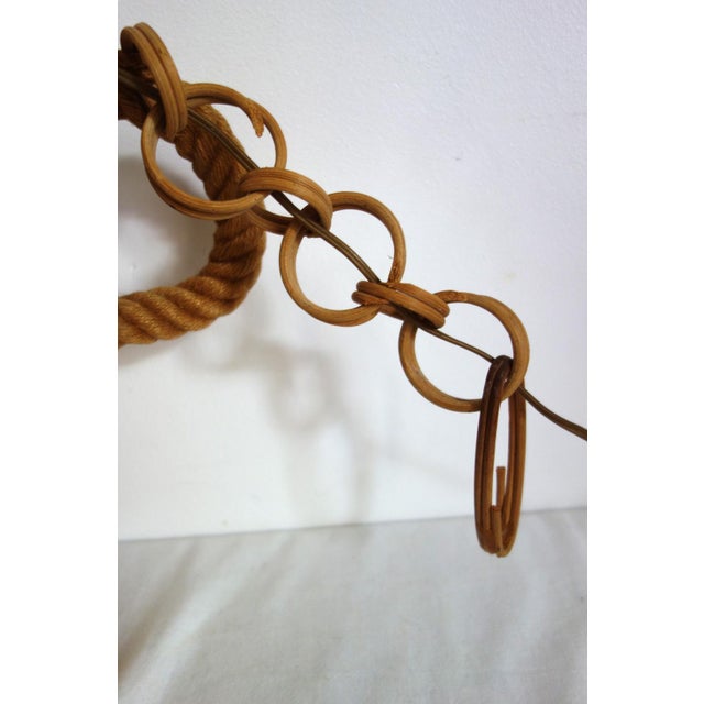 Mid-Century Modern Rope Chandelier from Audoux Minet, France, 1950s For Sale - Image 3 of 15