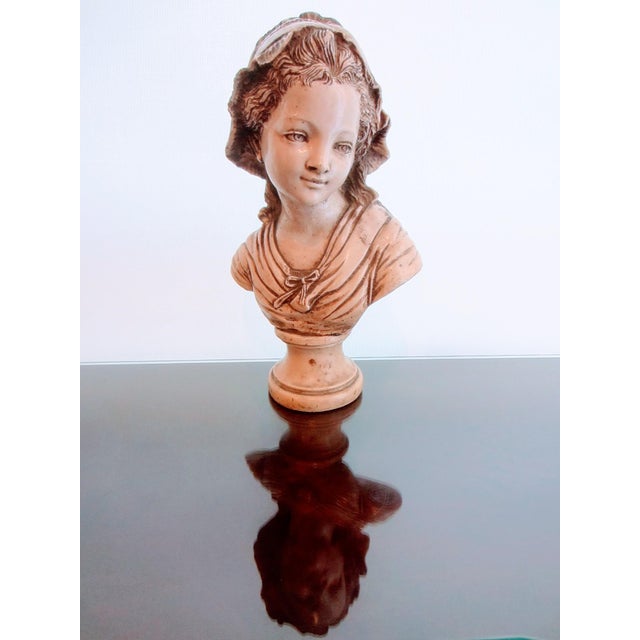 French Girl in Bonnet Composed Torso Sculpture For Sale - Image 4 of 10
