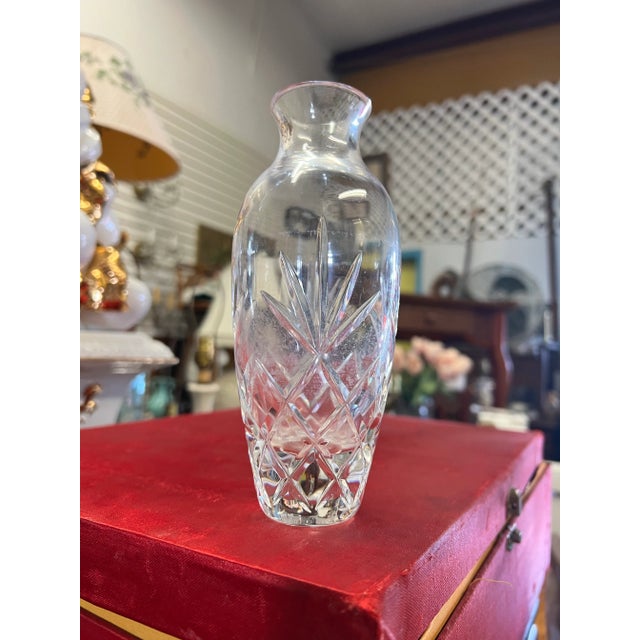 Shabby Chic Vintage Crystal Lennox Bud Vase For Sale - Image 3 of 5
