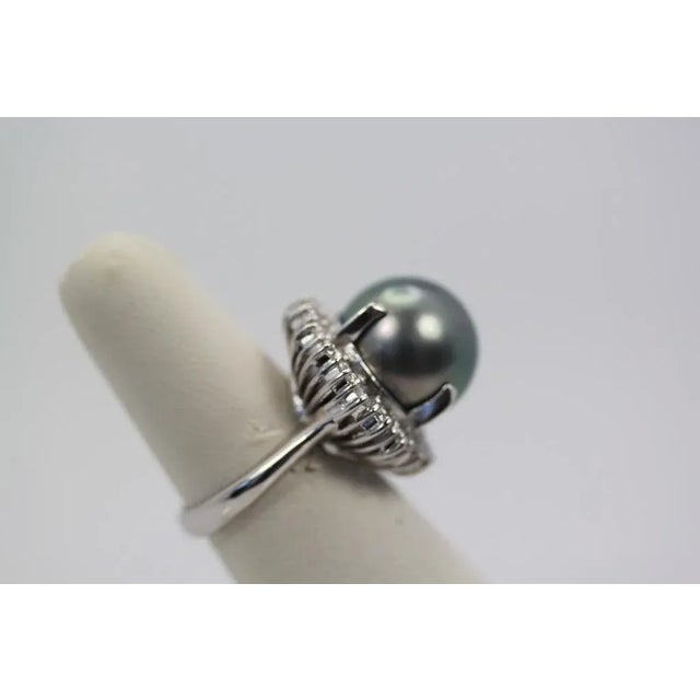 2010s Tahitian Black South Sea Pearl Ring Size 6.5 For Sale - Image 5 of 8