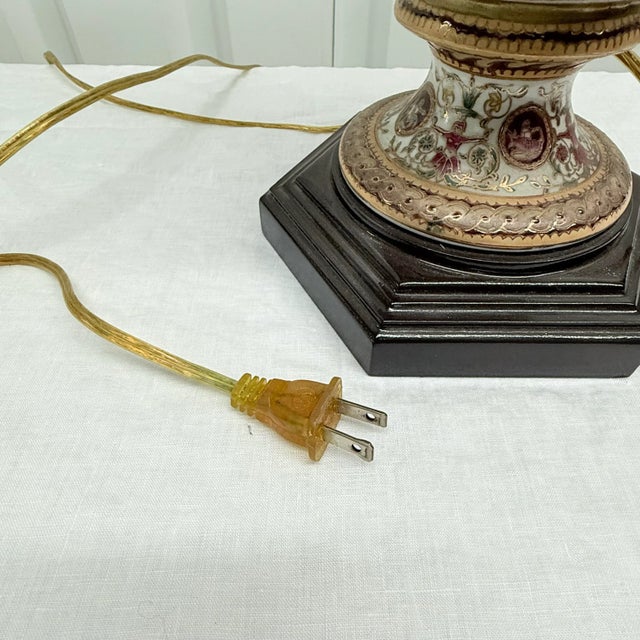 Vintage Oriental Accents Table Lamp - Hand-Painted Porcelain Design For Sale - Image 12 of 12