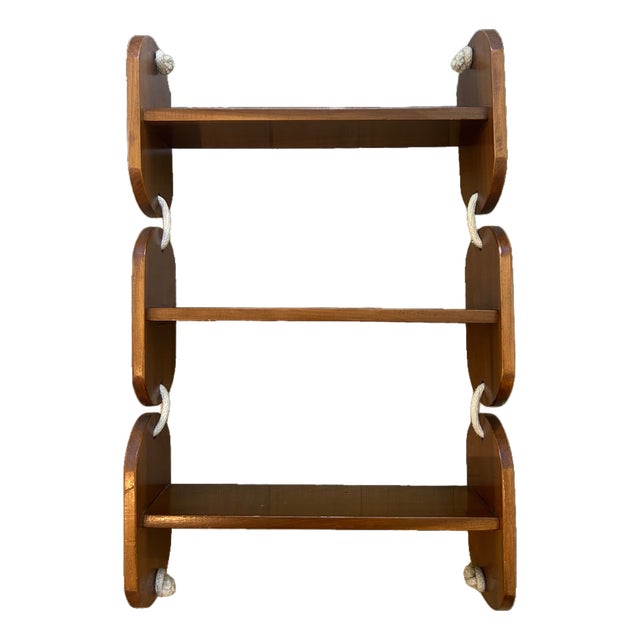 Mid Century Modern Nautical Hanging Shelves For Sale