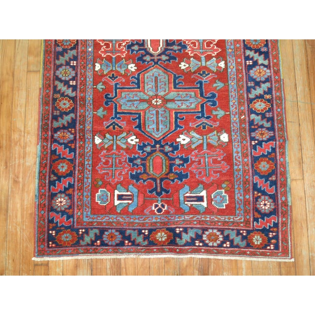 Pair of Antique Persian Serapi Heriz Square Rugs - 3'5" x 4'2" For Sale - Image 17 of 18