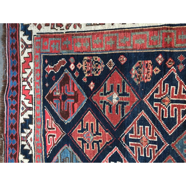 Brown Long Antique Caucasian Rug For Sale - Image 8 of 17